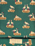 007393 Hermès tie green storks 7393 PA