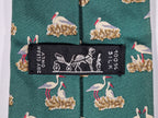 007393 Hermès tie green storks 7393 PA