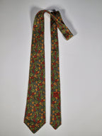 Hermès silk tie green leaf pattern Hermès 7406 PA tie green