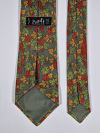 Hermès silk tie green leaf pattern Hermès 7406 PA tie green