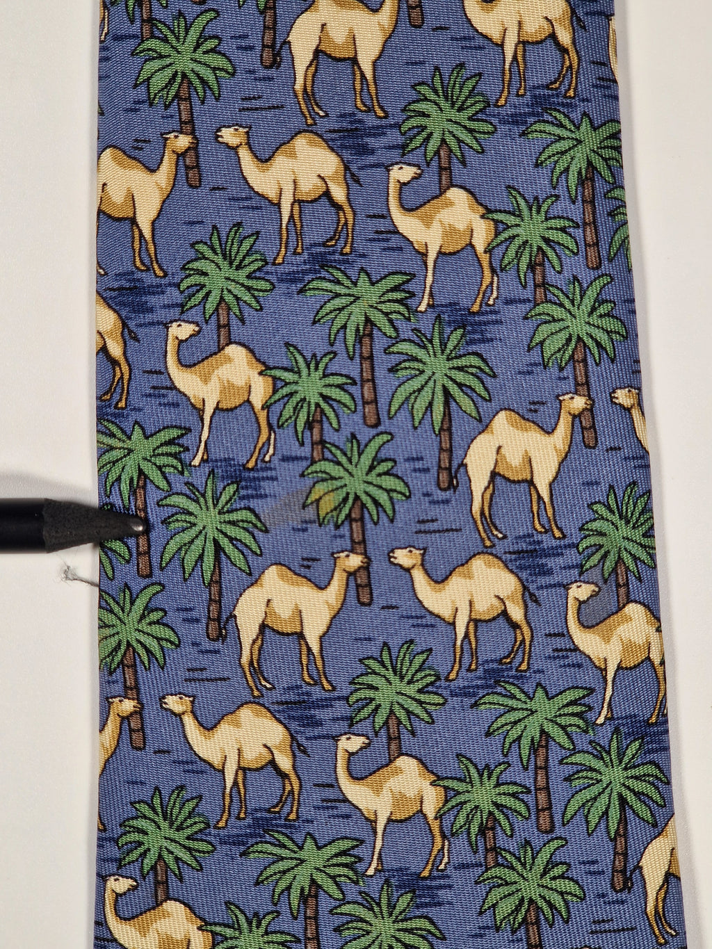 007418 Hermès tie blue dromedary pattern 7418 HA