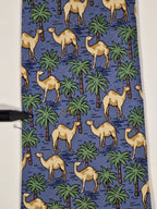 007418 Hermès tie blue dromedary pattern 7418 HA