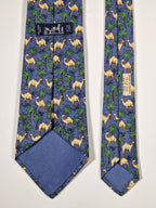 007418 Hermès tie blue dromedary pattern 7418 HA