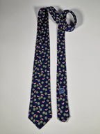 Hermès silk tie blue watermelon pattern 7435 HA