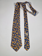 007435 Hermès silk tie blue watermellons 7435 HA