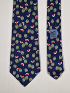 Hermès silk tie blue watermelon pattern 7435 HA