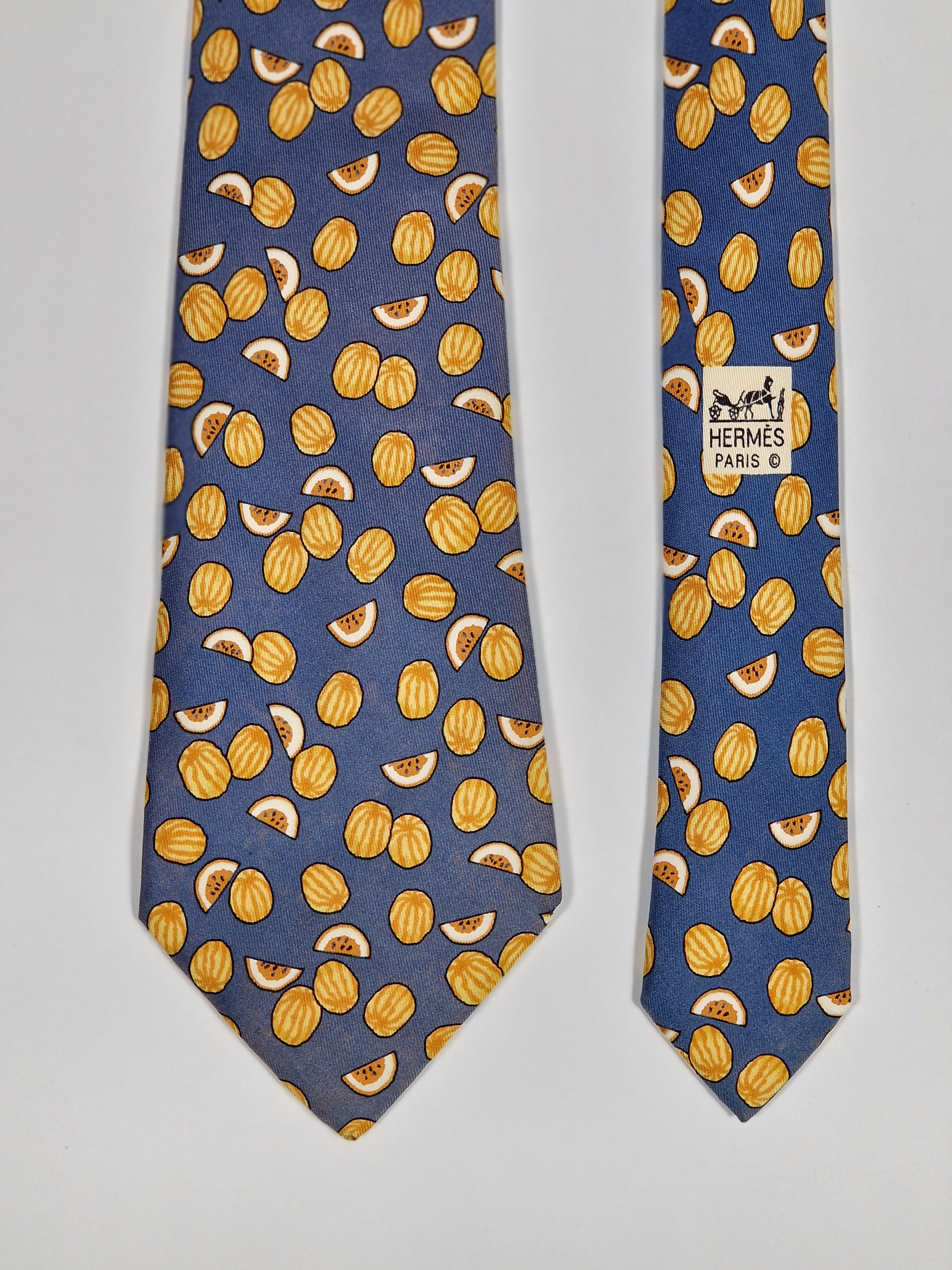 007435 Hermès silk tie blue watermellons 7435 HA