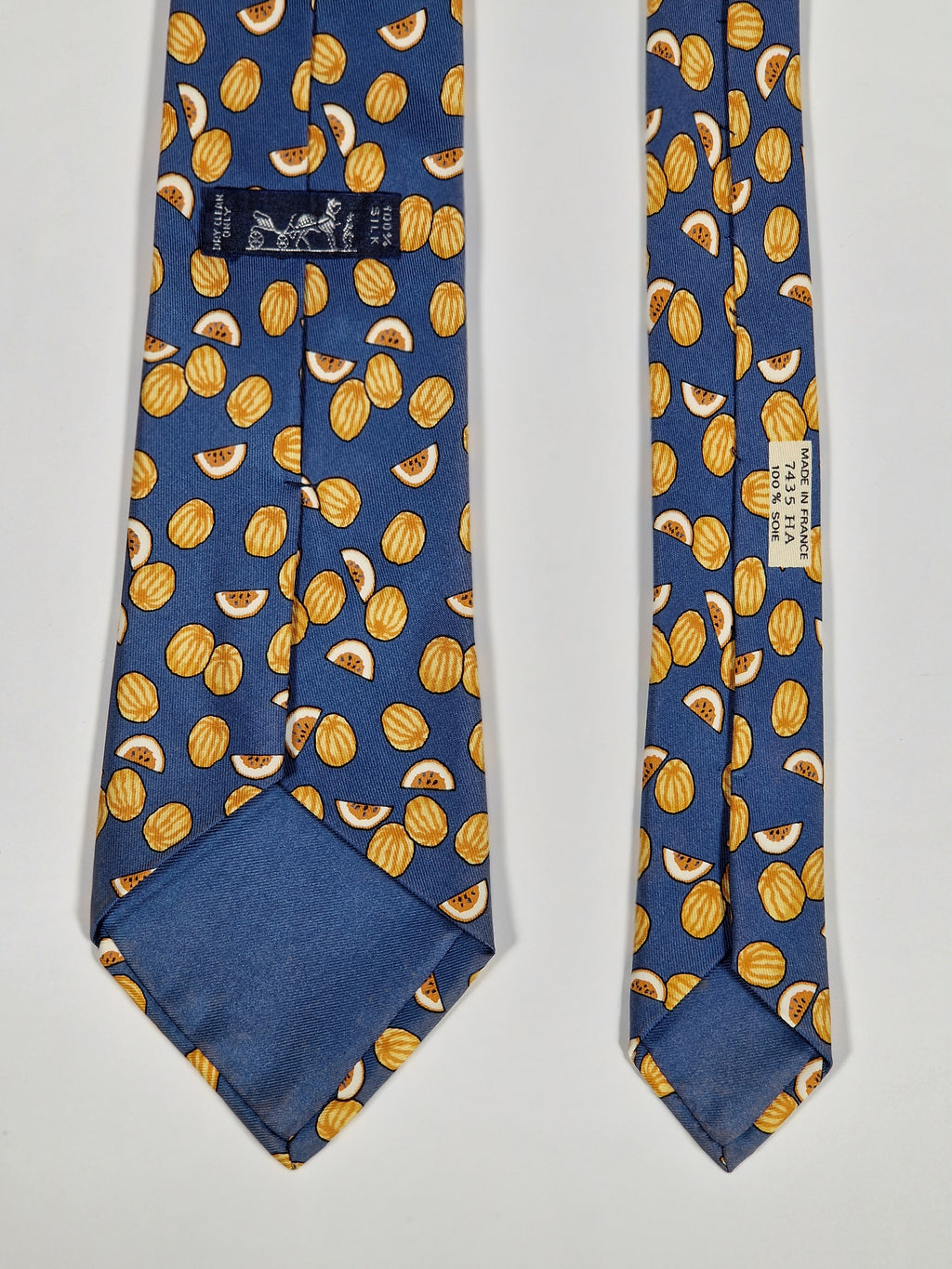 007435 Hermès silk tie blue watermellons 7435 HA
