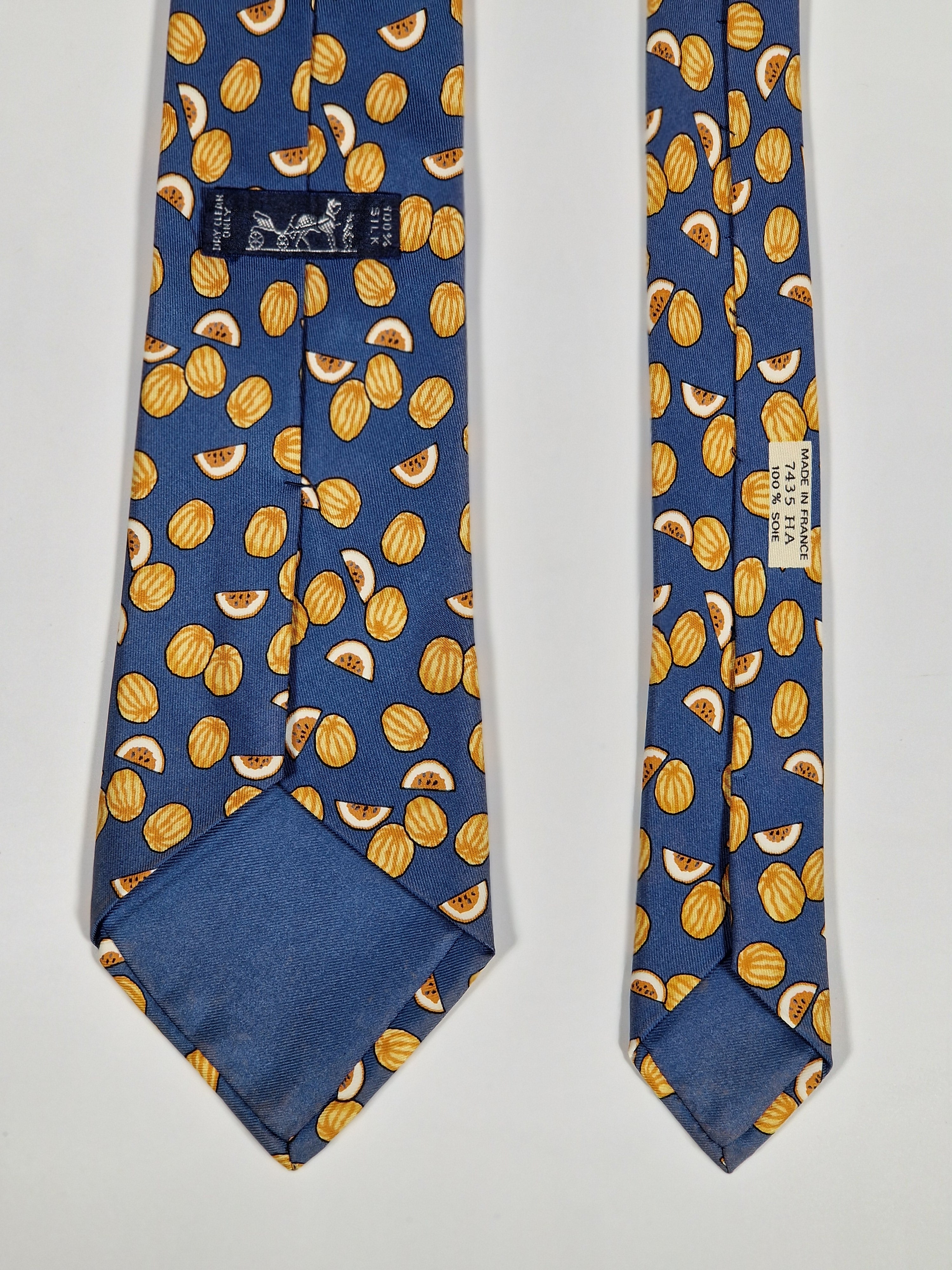 007435 Hermès silk tie blue watermellons 7435 HA