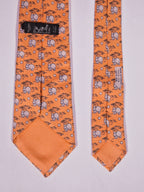Hermès silk tie apricot hippo whimsical tie 7439 HA