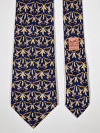 007448 Hermès tie blue whimsical monkeys 7448 HA