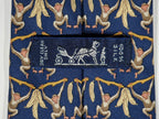 007448 Hermès tie blue whimsical monkeys 7448 HA
