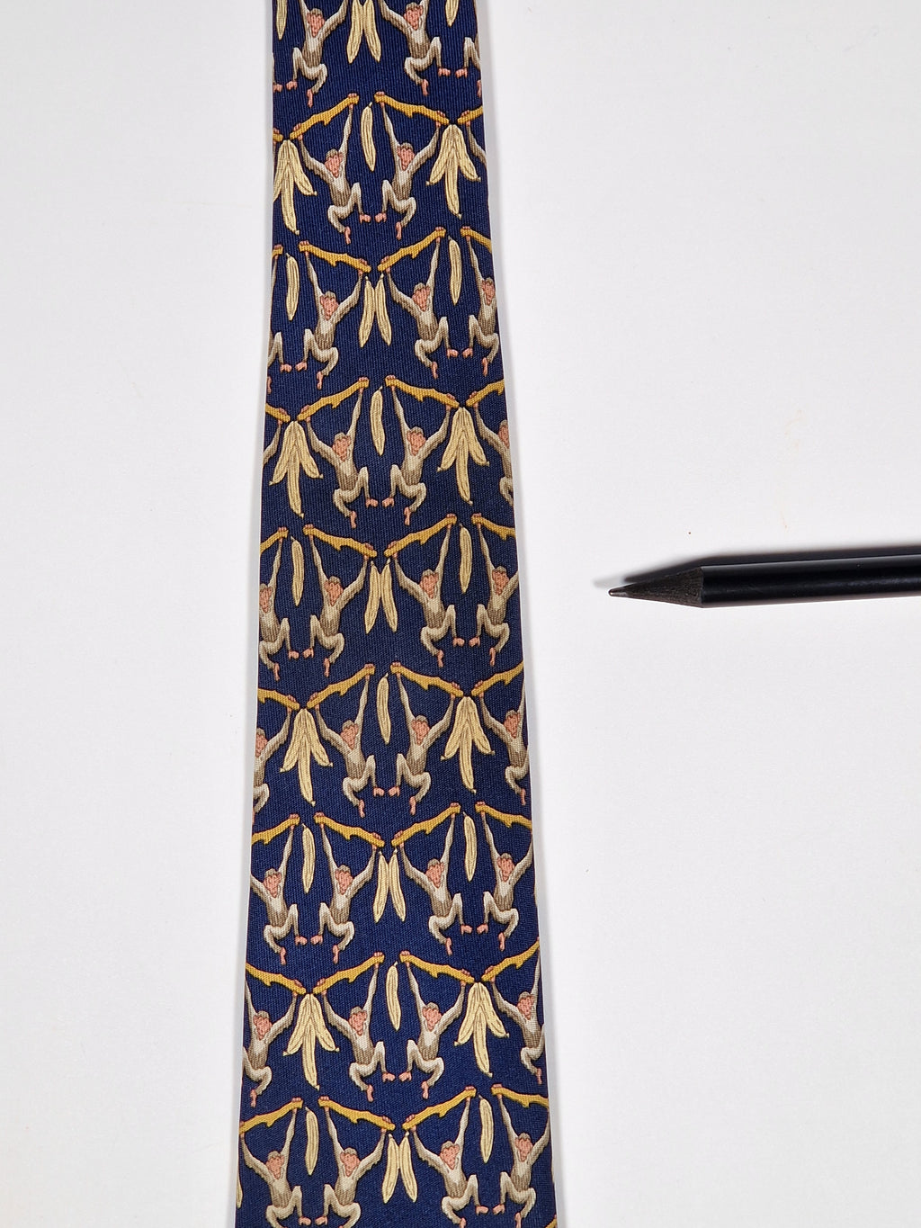 007448 Hermès tie blue whimsical monkeys 7448 HA
