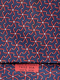 Hermès silk tie blue geometric pattern 7452 HA