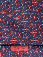 Hermès silk tie blue geometric pattern 7452 HA