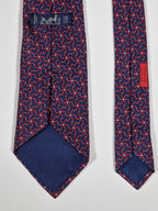 Hermès silk tie blue geometric pattern 7452 HA