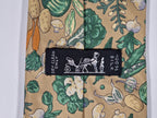 Hermès silk tie brown vegitables pattern 7460 HA
