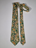 Hermès silk tie brown vegitables pattern 7460 HA