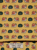 Hermès silk tie yellow snail and sallad whimsical pattern 7461 HA