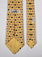 Hermès silk tie yellow snail and sallad whimsical pattern 7461 HA