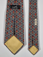 Hermès silk tie whimsical rabbit and waves 7464 HA