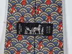 Hermès silk tie whimsical rabbit and waves 7464 HA