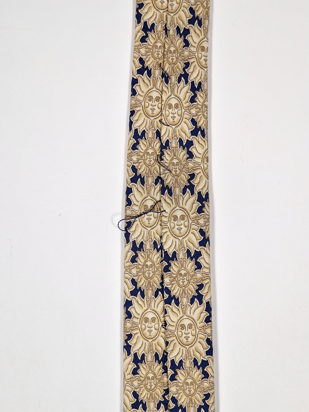 007465 Hermès tie blue whimsical sun pattermn 7465 HA