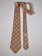Hermès silk tie red sun pattern 7465 HA