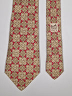 Hermès silk tie red sun pattern 7465 HA