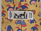 Hermès silk tie yellow jester hats pattern 7474 HA