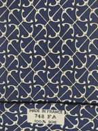 000748 Hermès silk tie blue anchor pattern 748 FA