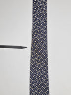 000748 Hermès silk tie blue anchor pattern 748 FA