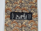 Hermès silk tie brown flower pattern 7500 IA