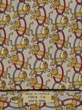 Hermès silk tie beige whimsical circus lion 7504 IA