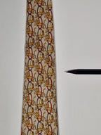 Hermès silk tie beige whimsical circus lion 7504 IA