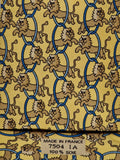 007504 Hermès tie yellow whimsical circus lions 7504 IA
