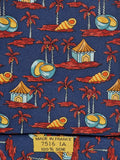 007516 Hermès tie blue whimsical tropical pattern 7516 IA