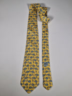 Hermès silk tie yellow pumpkin pattern Hermès 7519 IA tie yellow