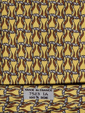 Hermès silk tie yellow horseshoe equestrian pattern 7523 IA