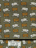 Hermès silk tie green sheep and H pattern Hermès 7528 IA tie green