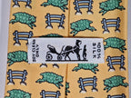007528 Hermès tie yellow whimsical sheep pattern 7528 IA