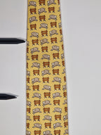 007528 Hermès tie yellow whimsical sheep 7528 IA