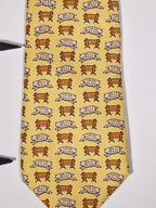 007528 Hermès tie yellow whimsical sheep 7528 IA