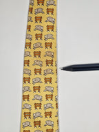 007528 Hermès tie yellow whimsical sheep 7528 IA
