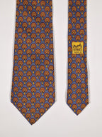007544 Hermès tie blue trees pattern 7544 SA