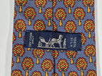 007544 Hermès tie blue trees pattern 7544 SA