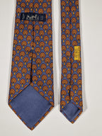 007544 Hermès tie blue trees pattern 7544 SA