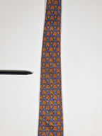 007544 Hermès tie blue trees pattern 7544 SA