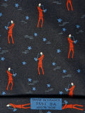 Hermès silk tie black saxophone player whimsical pattern 7551 SA