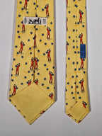 007551 Hermès tie yellow saxophone player 7551 SA